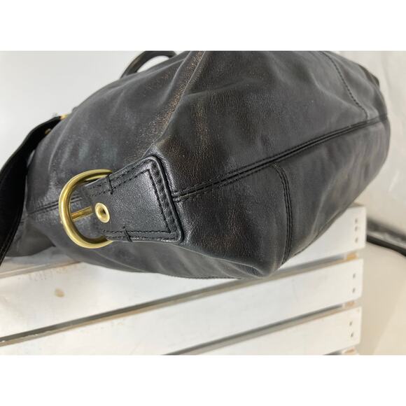 COACH 12935 LARGE SMOOTH BLACK LEATHER CROSSBODY BAG - Picture 10 of 16